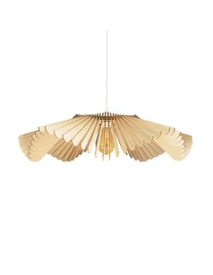Suspension Led bois Clair Diam. 76 cm 1xE27 12 W - Atelier Loupiote - Rose