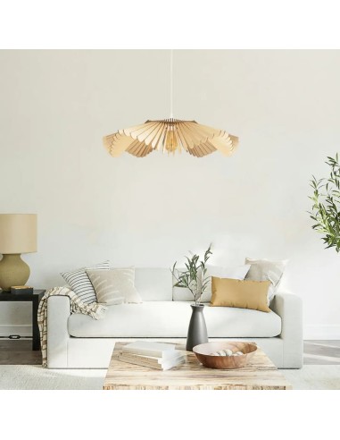 Suspension Led bois Clair Diam. 76 cm 1xE27 12 W - Atelier Loupiote - Rose