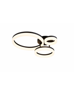 Plafonnier LED SCOPE TRIO noir mat design moderne 32W