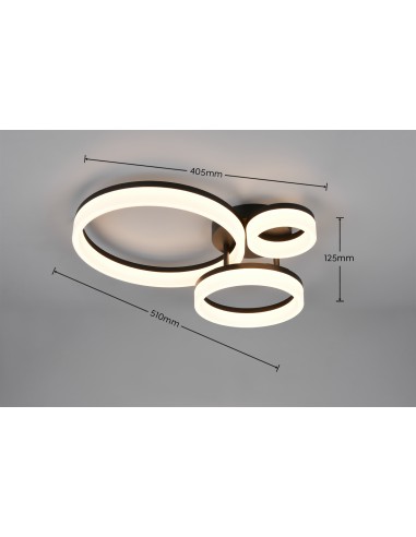 Détail du plafonnier LED SCOPE noir mat éclairage 3000K