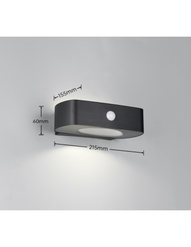 Détail applique LED BILBAO solaire avec recharge USB IP44