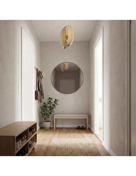 Suspension en bois clair Diam. 21 cm 1xE27 12 W - Atelier Loupiote - Assia