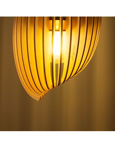 Suspension en bois clair Diam. 21 cm 1xE27 12 W - Atelier Loupiote - Assia