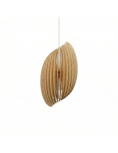 Suspension en bois teinté chêne Diam. 21 cm 1xE27 12 W - Atelier Loupiote - Assia