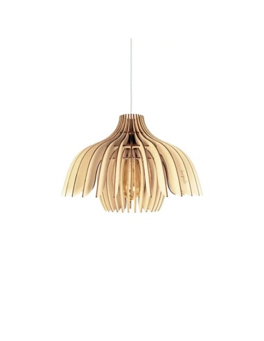 Suspension en bois clair Diam. 37 cm 1xE27 12 W - Atelier Loupiote - Tullia