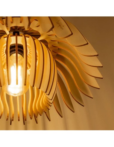 Suspension en bois clair Diam. 37 cm 1xE27 12 W - Atelier Loupiote - Tullia