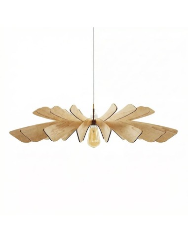 Suspension en bois teinté chêne Diam. 120 cm 1xE27 12 W - Atelier Loupiote - Aurora