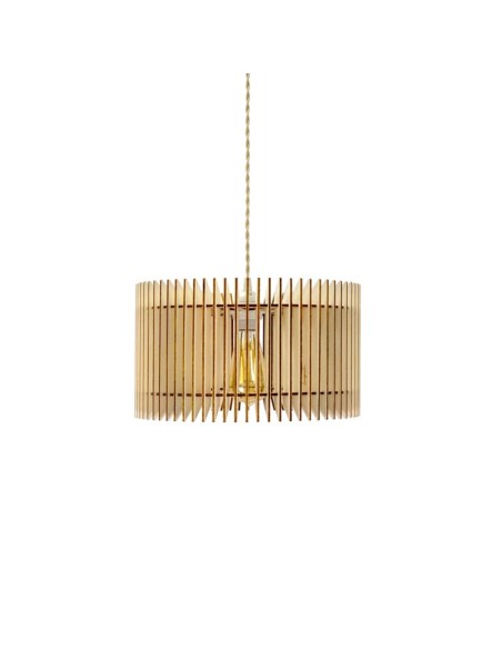 Suspension en bois clair Diam. 34 cm 1xE27 12 W - Atelier Loupiote - Apollon