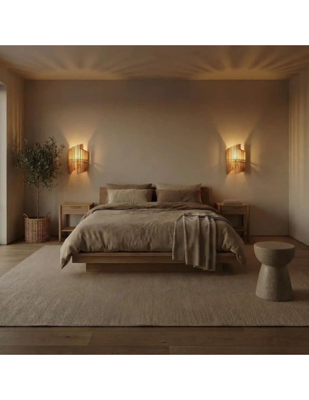 Applique Led bois 23cm E14 9W - Atelier Loupiote - Opale