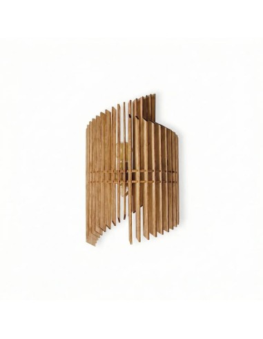 Applique Led bois teinté chêne 23cm E14 9W - Atelier Loupiote - Opale