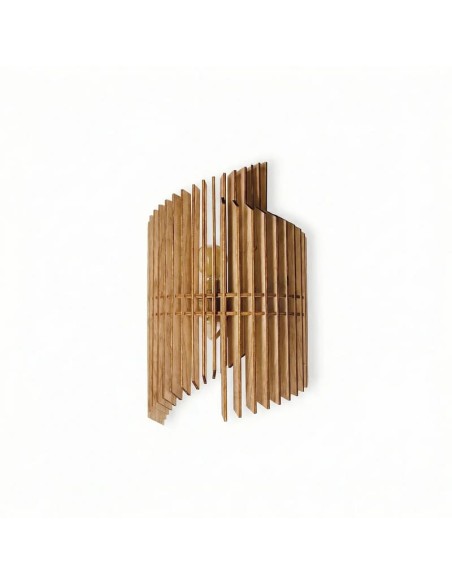 Applique Led bois teinté chêne 23cm E14 9W - Atelier Loupiote - Opale