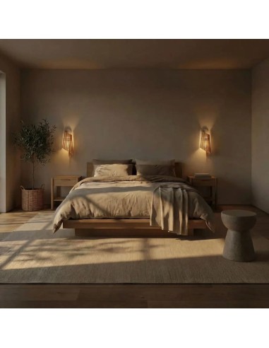 Applique Led bois 15cm E27 9W - Atelier Loupiote - Perle