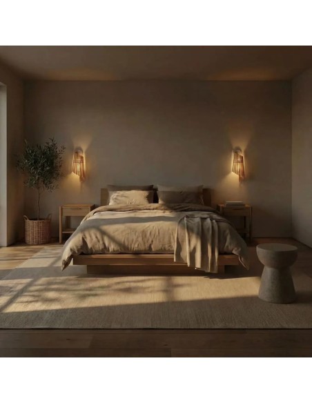 Applique Led bois 15cm E27 9W - Atelier Loupiote - Perle