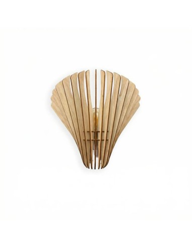 Applique Led bois teinté chêne 29cm E14 9W - Atelier Loupiote - Aqua