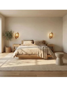 Applique Led bois teinté chêne 19 cm E14 9W - Atelier Loupiote - Assia 2