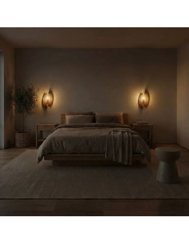 Applique Led bois teinté chêne 19 cm E14 9W - Atelier Loupiote - Assia