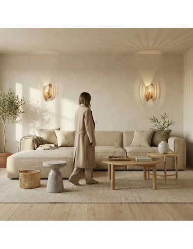 Applique Led bois teinté chêne 19 cm E14 9W - Atelier Loupiote - Assia