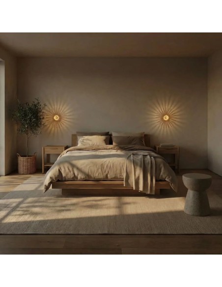 Applique Led bois Diam. 27,5 cm E27 12W - Atelier Loupiote - Mini Néo