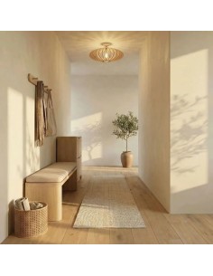 Plafonnier Led bois Diam. 50 cm E27 12W - Atelier Loupiote - Mini Néo 2