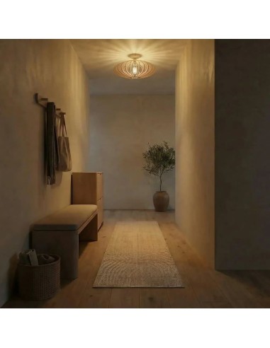 Plafonnier Led bois Diam. 50 cm E27 12W - Atelier Loupiote - Mini Néo