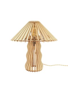 Lampe de table Led bois Diam. 35 cm E27 8W - Atelier Loupiote - Alice