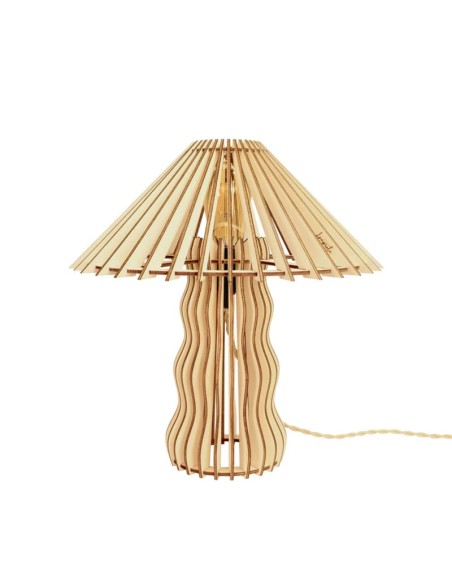 Lampe de table Led bois Diam. 35 cm E27 8W - Atelier Loupiote - Alice