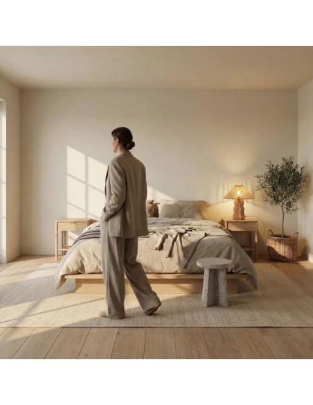 Lampe de table Led bois Diam. 35 cm E27 8W - Atelier Loupiote - Alice