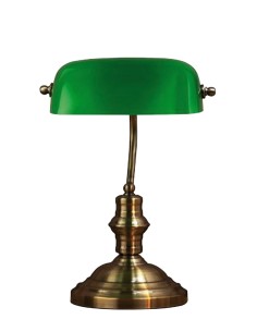 Lampe Bankers Markslojd pied métal abat-jour verre vert