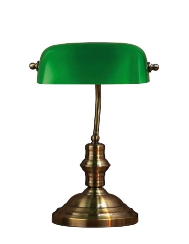 Lampe Bankers Markslojd pied métal abat-jour verre vert