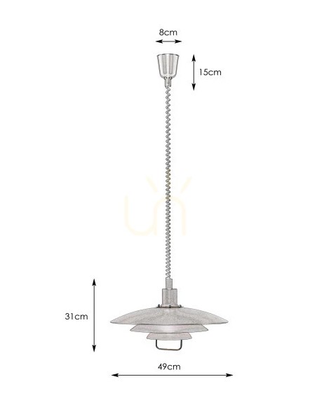 Suspension métal gris Kirkenes Markslöjd hauteur réglable E27