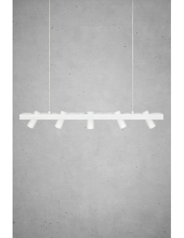 Plafonnier Torino design scandinave blanc 5 lumières