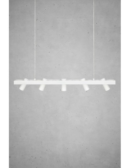 Plafonnier Torino design scandinave blanc 5 lumières