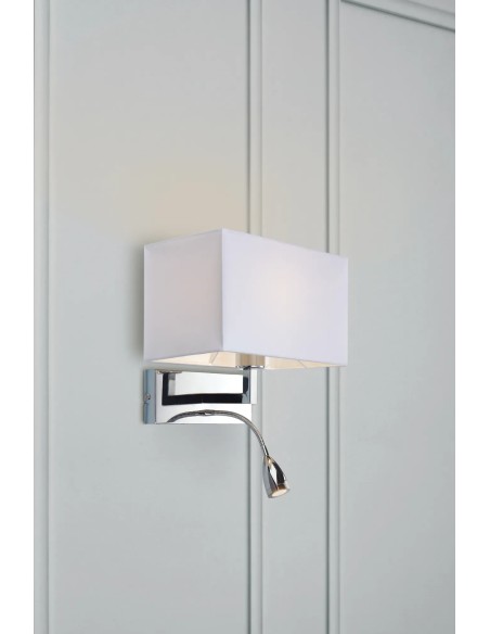 Lampe de chevet murale Savoy avec LED lecture intégrée 3W