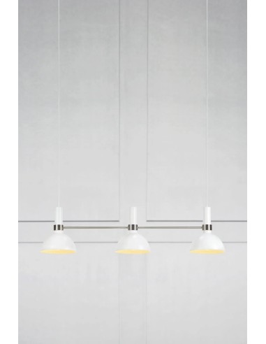 Détail des abat-jours métal de la suspension Larry blanche