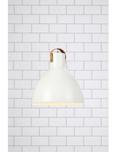 Plafonnier Aigle blanc mat avec détails en cuir 2