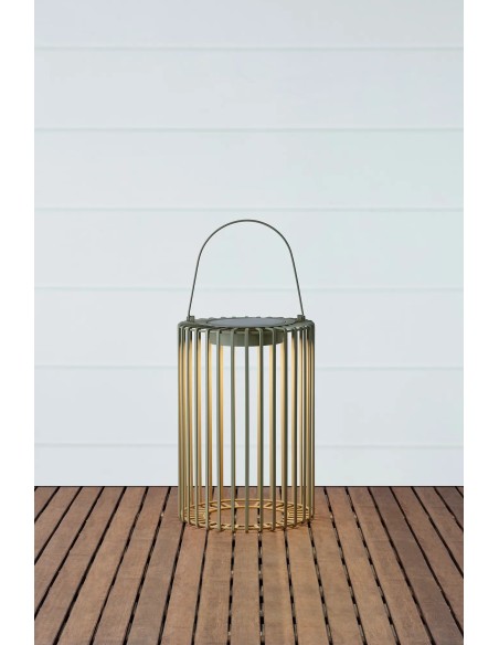 Lanterne LED Cavia verte design moderne terrasse ou balcon