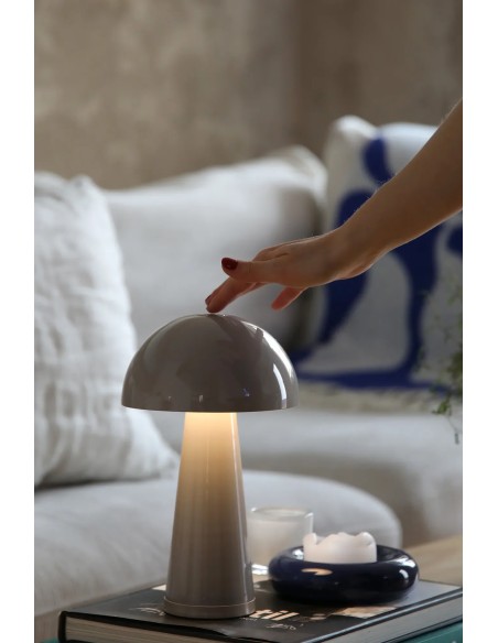 Lampe Fungi portable avec variateur tactile et lumière blanc chaud