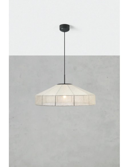 Plafonnier moderne avec câble textile noir