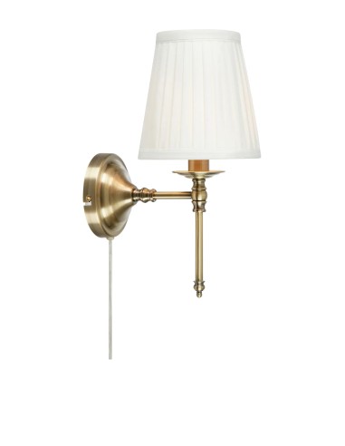 Applique murale Manor Markslojd laiton antique et abat-jour blanc plissé
