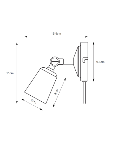 Applique murale compacte orientable pour chambre ou couloir