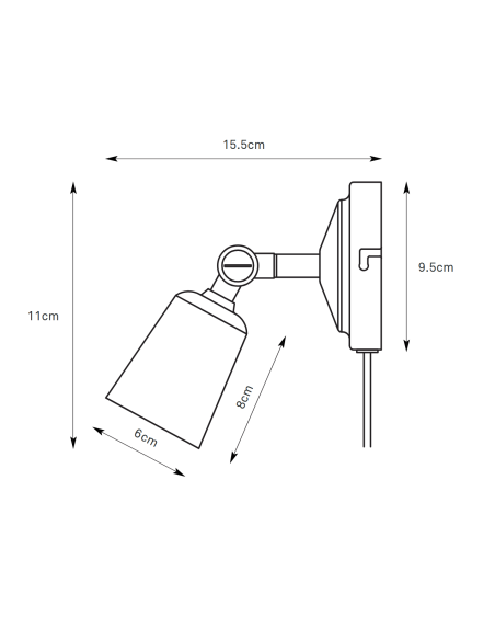 Applique murale compacte orientable pour chambre ou couloir