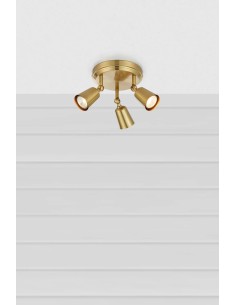 Plafonnier Tiny Markslojd laiton avec 3 spots orientables 2