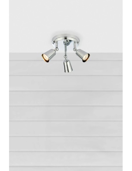 Plafonnier design chrome avec spots GU10 orientables