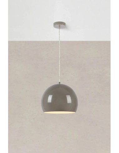 Plafonnier Pop en métal gris brillant pour petit espace