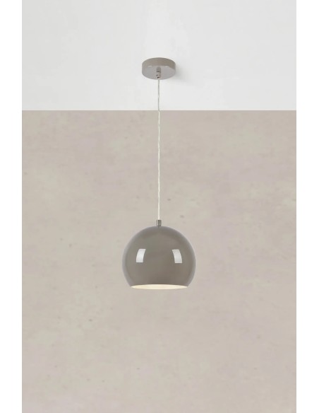 Luminaire plafond compact gris brillant design moderne