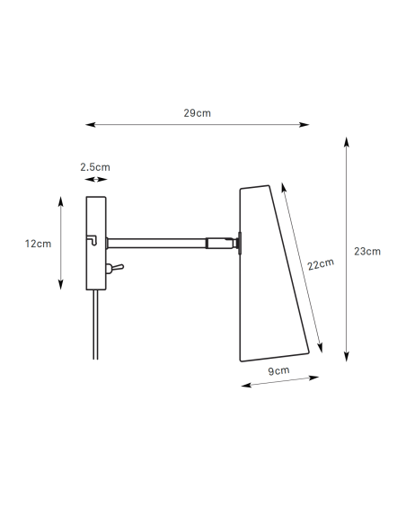 Applique murale design Peak avec abat-jour conique orientable