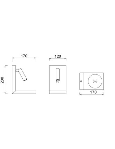 Applique murale Led liseuse orientable avec chargeur à induction - Mantra - Zanzibar Leluminaireled.com