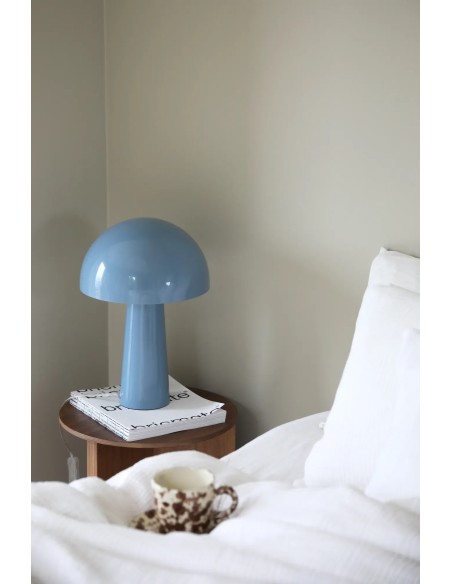 Lampe de bureau bleue moderne avec câble transparent