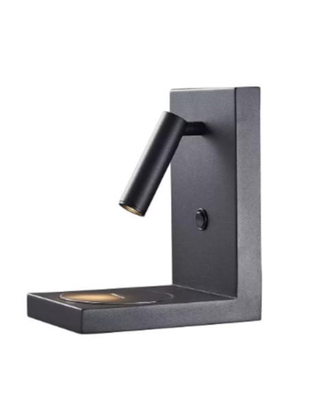 Applique murale Led liseuse orientable avec chargeur à induction - Mantra - Zanzibar Leluminaireled.com