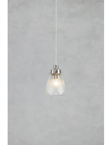 Lampe fenêtre élégante acier nickel et verre transparent